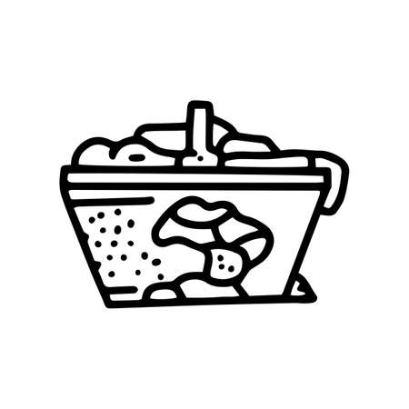 broken laundry basket line vector doodle simple iconのイラスト素材