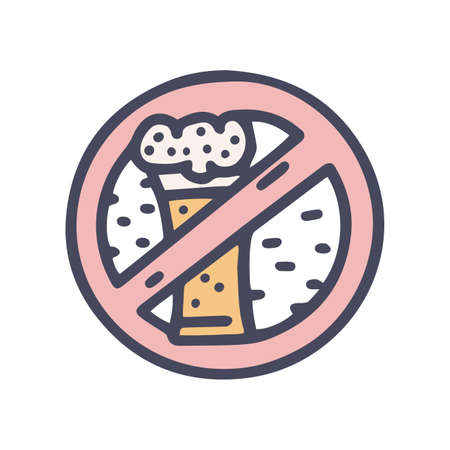 alcohol ban color vector doodle simple iconのイラスト素材