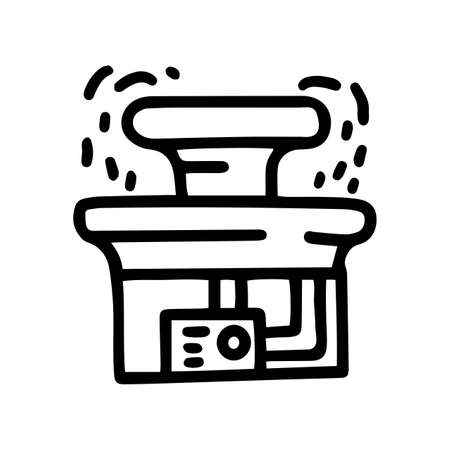 fountain pump and pipes line vector doodle simple iconのイラスト素材