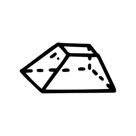 truncated square pyramid line vector doodle simple iconのイラスト素材