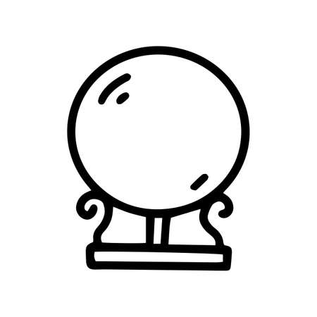 decorative crystal ball line vector doodle simple iconのイラスト素材
