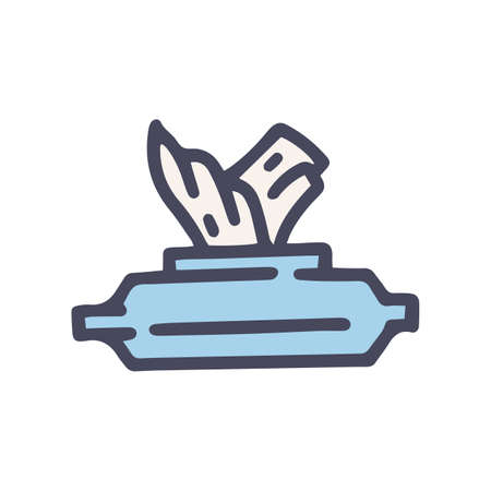 wet wipes color vector doodle simple iconのイラスト素材