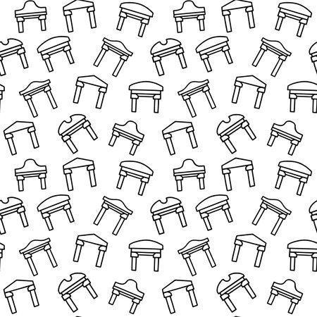 Greek arch line vector doodle simple seamless patternのイラスト素材