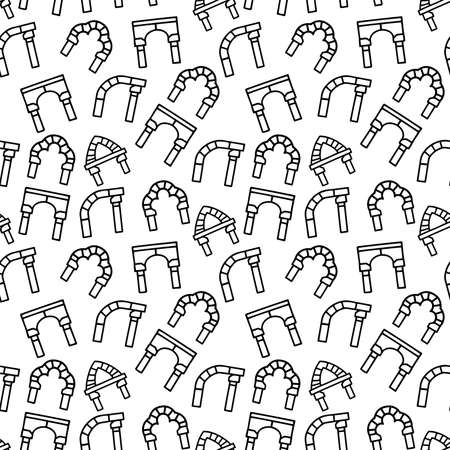 Arches line vector doodle simple seamless patternのイラスト素材