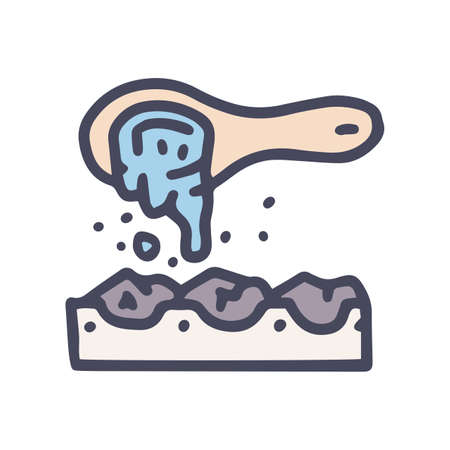 sauna pouring water color vector doodle simple iconのイラスト素材