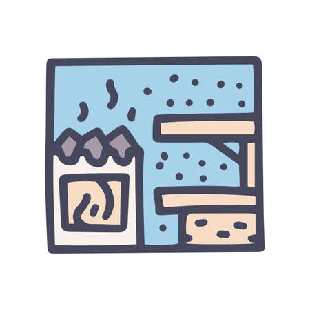 sauna color vector doodle simple icon designのイラスト素材