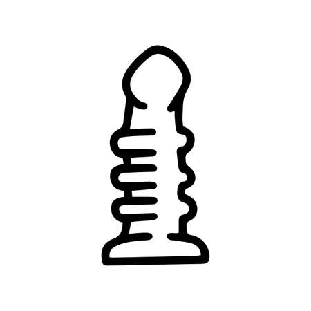 ribbed dildo line vector doodle simple iconのイラスト素材
