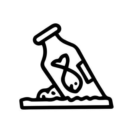 floating plastic bottle line vector doodle simple iconのイラスト素材