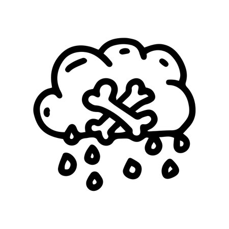 toxic rain line vector doodle simple iconのイラスト素材