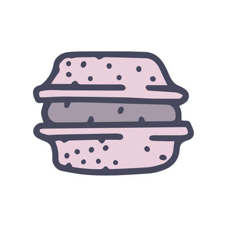 macaroons color vector doodle simple icon designのイラスト素材
