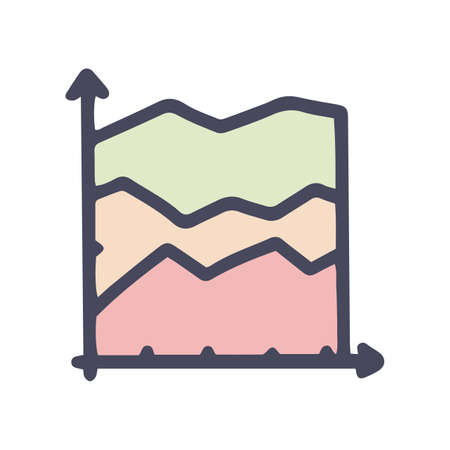 area chart color vector doodle simple iconのイラスト素材