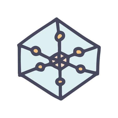 radar chart color vector doodle simple iconのイラスト素材