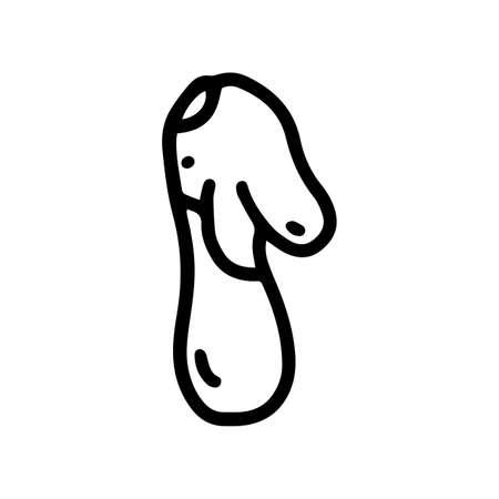 clitoral vibrator line vector doodle simple iconのイラスト素材