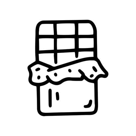 chocolate bar line vector doodle simple iconのイラスト素材