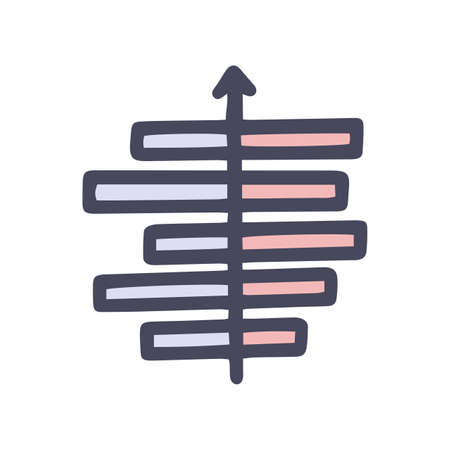 bar chart color vector doodle simple iconのイラスト素材