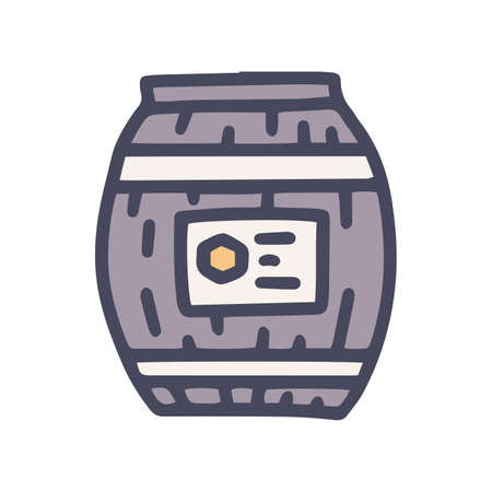 honey barrel color vector doodle simple iconのイラスト素材