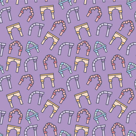 Arches color vector doodle simple seamless patternのイラスト素材