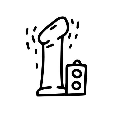 vibrator with remote controller line vector doodle simple iconのイラスト素材