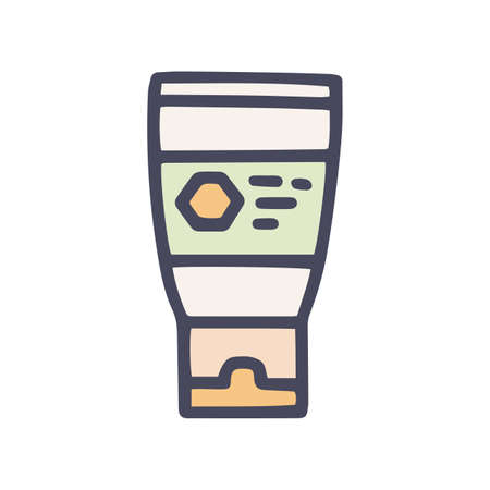 beeswax cream color vector doodle simple iconのイラスト素材