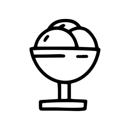 sundae line vector doodle simple icon designのイラスト素材