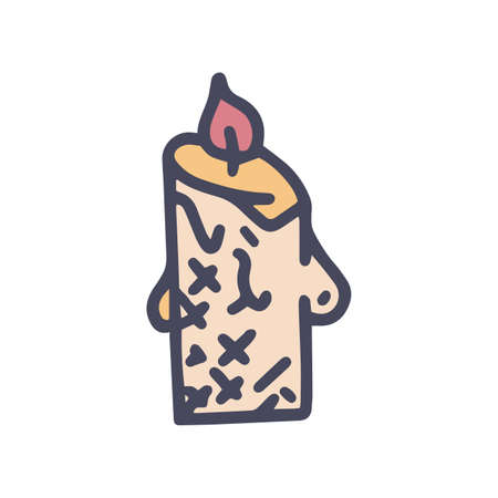 wax candle color vector doodle simple iconのイラスト素材