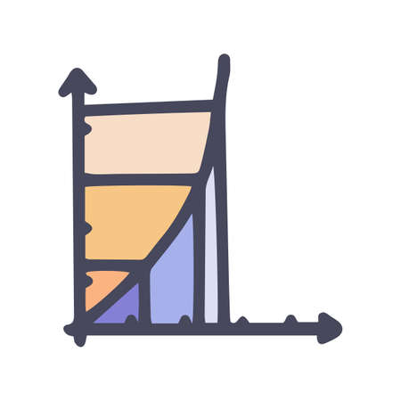 exponential chart color vector doodle simple iconのイラスト素材