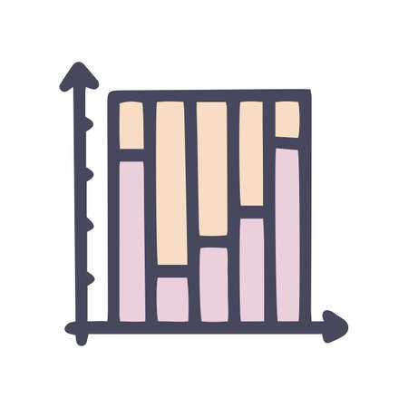 bar chart color vector doodle simple iconのイラスト素材