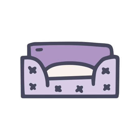 dog bed color vector doodle simple iconのイラスト素材