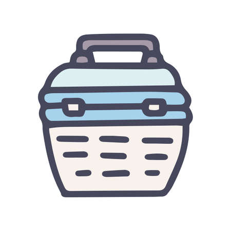 small pet carrier color vector doodle simple iconのイラスト素材