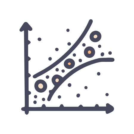 scatter chart color vector doodle simple iconのイラスト素材