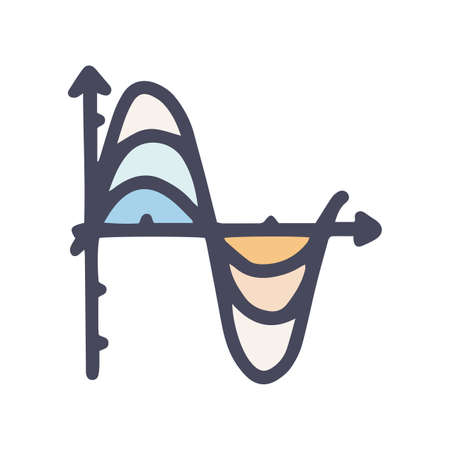 wave chart color vector doodle simple iconのイラスト素材