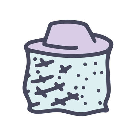 beekeeper hat color vector doodle simple iconのイラスト素材