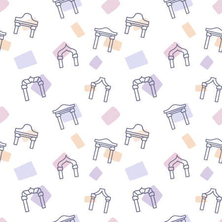 Arches color vector doodle simple seamless patternのイラスト素材