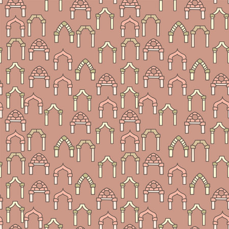 Arches color vector doodle simple seamless patternのイラスト素材