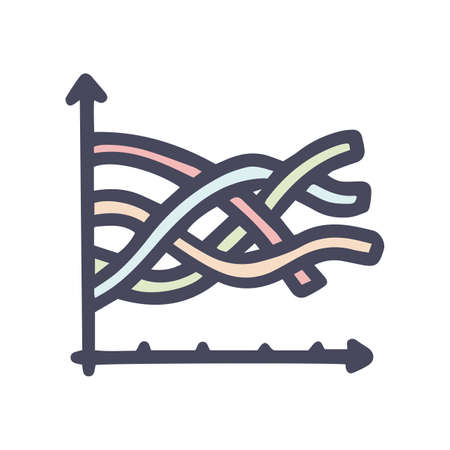 spaghetti plot color vector doodle simple iconのイラスト素材