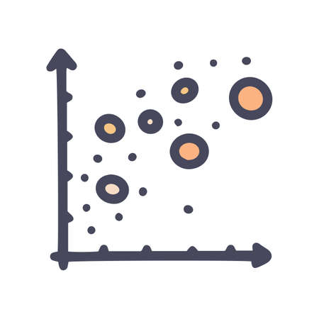 scatter chart color vector doodle simple iconのイラスト素材