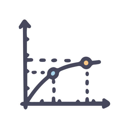 line chart color vector doodle simple iconのイラスト素材