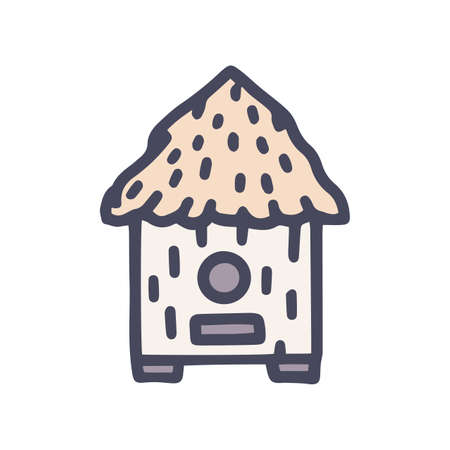 bee hive color vector doodle simple iconのイラスト素材