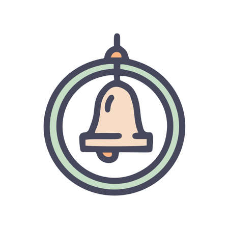 parrot bell toy color vector doodle simple iconのイラスト素材