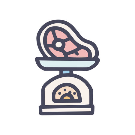 meat weighing color vector doodle simple iconのイラスト素材