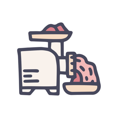 meat grinder color vector doodle simple iconのイラスト素材