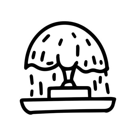 chocolate fountain line vector doodle simple iconのイラスト素材