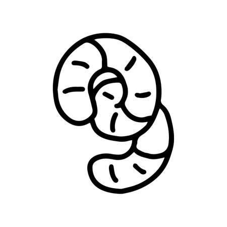 sweet jelly worm line vector doodle simple iconのイラスト素材