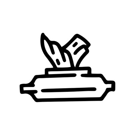 wet wipes line vector doodle simple iconのイラスト素材