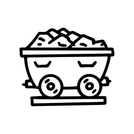 coal trolley line vector doodle simple iconのイラスト素材