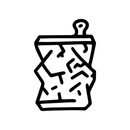crumpled aluminum can line vector doodle simple iconのイラスト素材