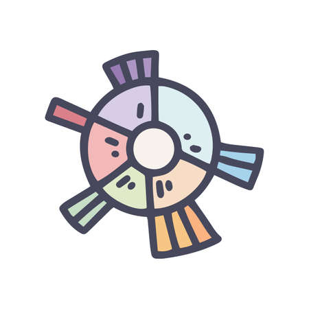 donut chart color vector doodle simple iconのイラスト素材