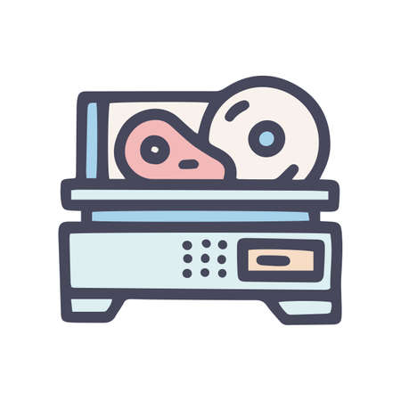 meat slicer color vector doodle simple iconのイラスト素材