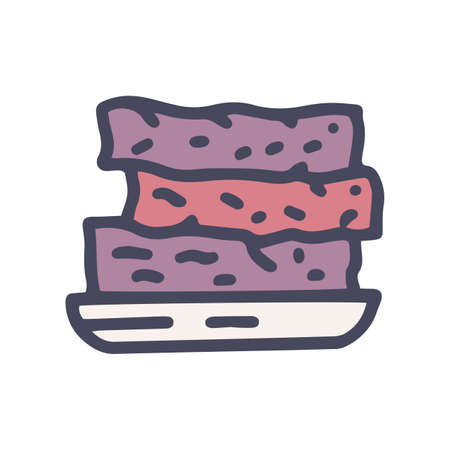 cutlets color vector doodle simple icon designのイラスト素材