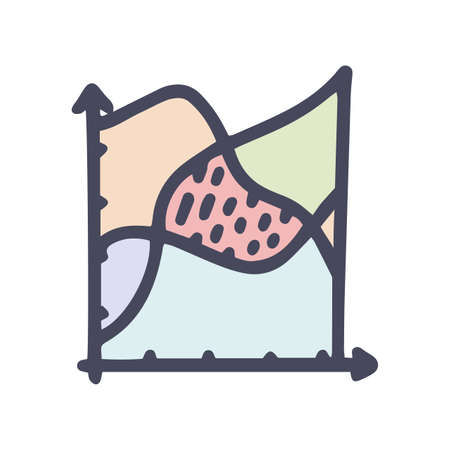 cross area chart color vector doodle simple iconの写真素材